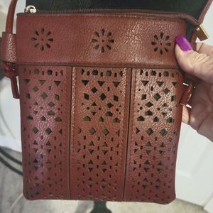 Burgundy Leather Crossbody Purse